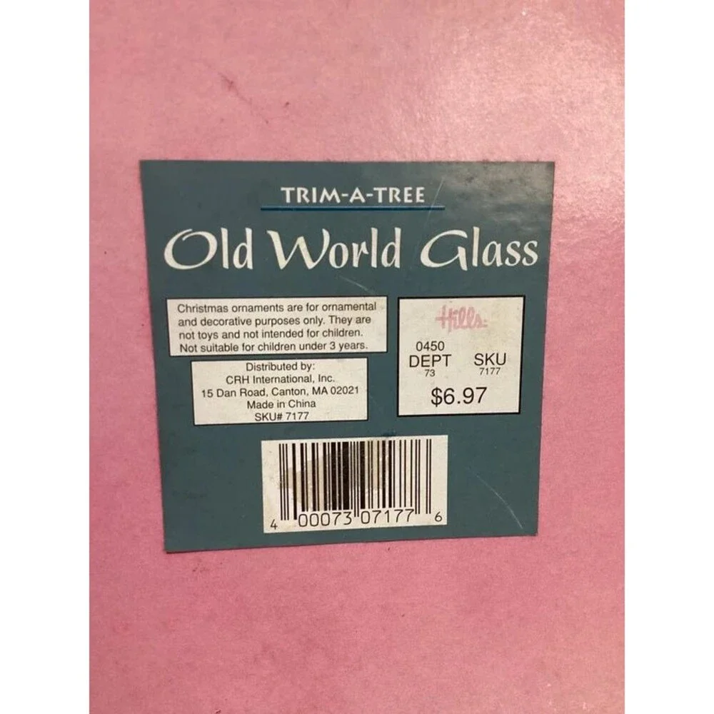 Old World Style Silver Glass Christmas Ornaments Stocking Shaped